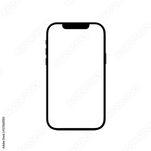 A sleek smartphone with black frame and notch at top, designed for modern technology enthusiasts. minimalist design emphasizes device elegance and functionality photo