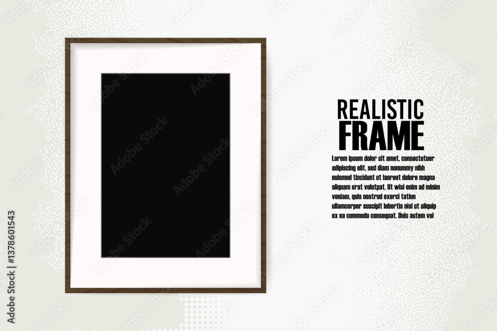 Modern frame for photo or pictures with shadow. realistic wooden frame Modern frame for photo or pictures with shadow. realistic wooden frame