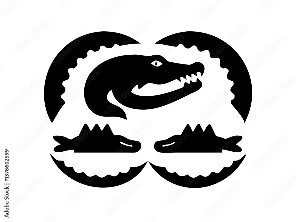 Black the crocodile logo Black the crocodile logo