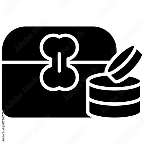 saving icon - solid line