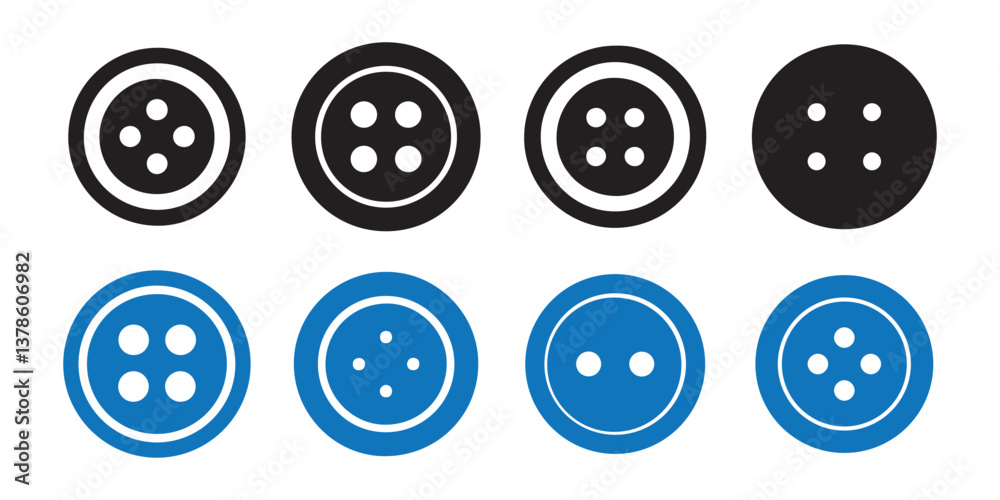 Button Solid icon. Sewing button silhouette. Vector illustration eps 10 Button Solid icon. Sewing button silhouette. Vector illustration eps 10