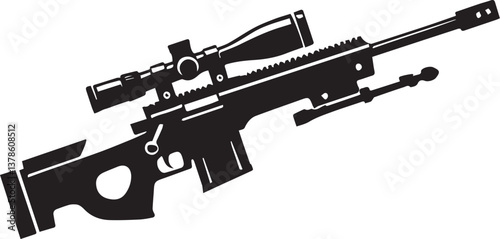 assault rifle vector illustration, rifle vector icon, rifle silhouette vector file