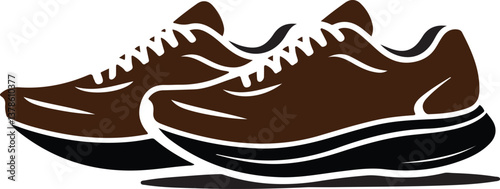 Silhouette vector of running shoes, Men's shoe silhouette, Comfortable shoe design, shoe icon silhouette vector, running sneakers vector