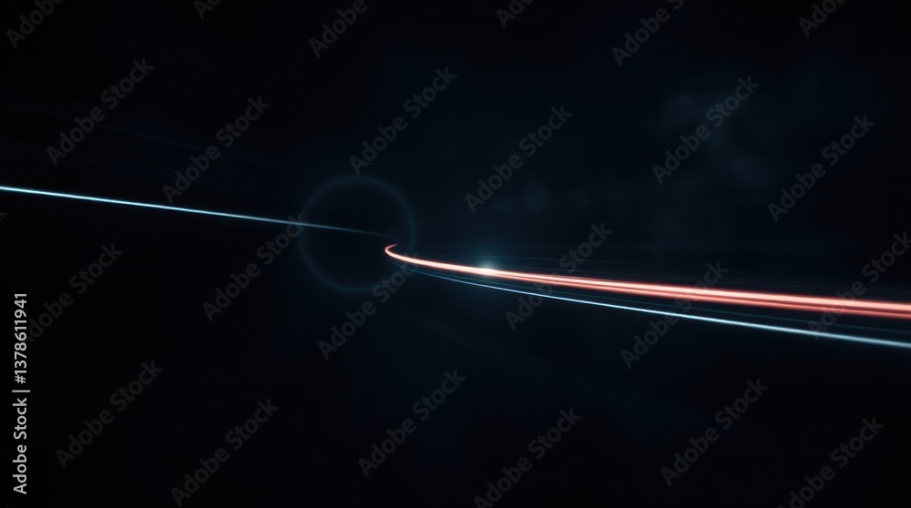 Fototapeta premium Streaks of Light Speeding Through Darkness with a Ring Feature