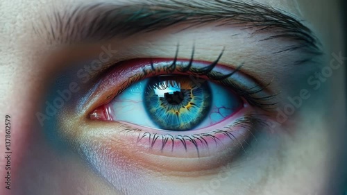 The Window to the Soul: A close-up, artistic shot of a mesmerizing blue eye, highlighting intricate details, capturing the depths of human emotion, and evoking a sense of mystery.