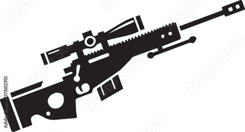 assault rifle vector illustration, rifle vector icon, rifle silhouette vector file