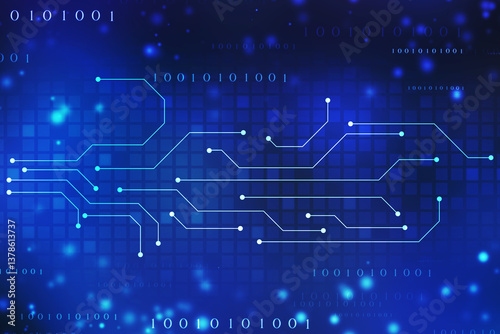 Abstract futuristic circuit board Illustration, Circuit board with various technology elements. Abstract Futuristic technology lines