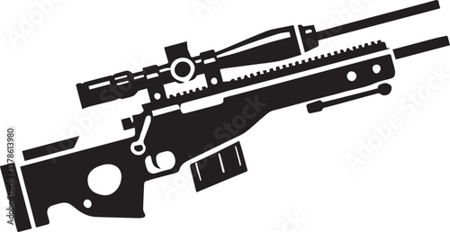 assault rifle vector illustration, rifle vector icon, rifle silhouette vector file