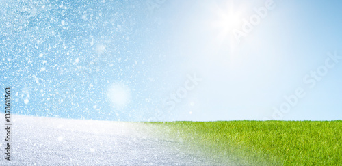 Jahrezeitenwechsel von Winter zu Sommer