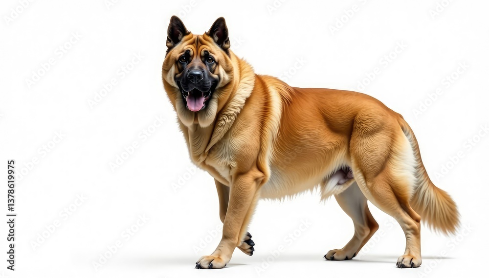 Majestic mastiff, powerful stance, white background, purebred, strong Majestic mastiff, powerful stance, white background, purebred, strong