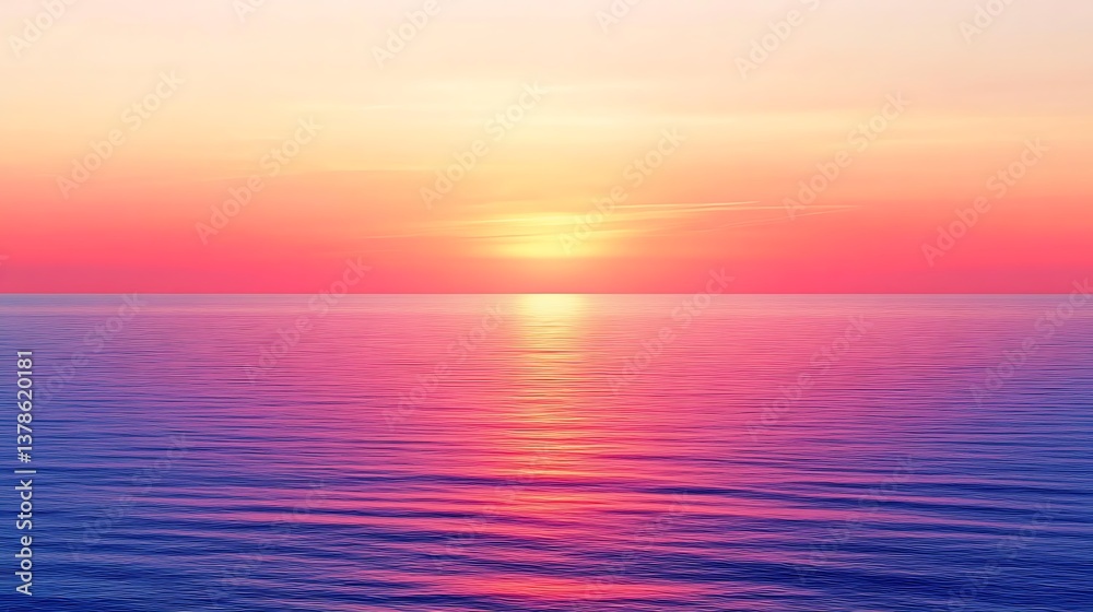 Fototapeta premium Smooth sunset-inspired gradient shifting from warm coral to deep purple on white.