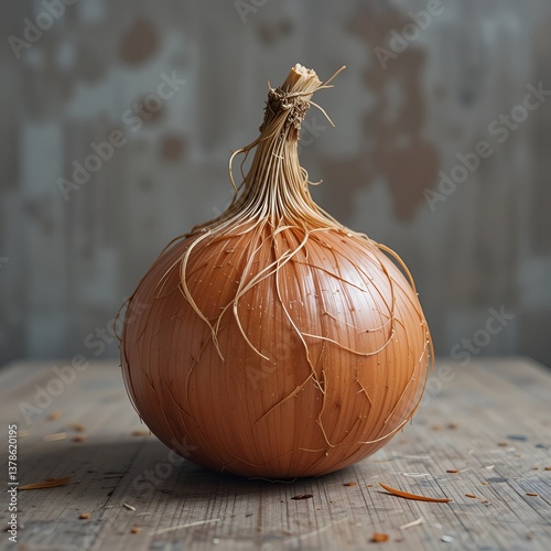 Obraz na płótnie onion on wooden background and kitchen useless in the all legitimately onion rings w salonie