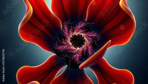 Red flower in vivid background