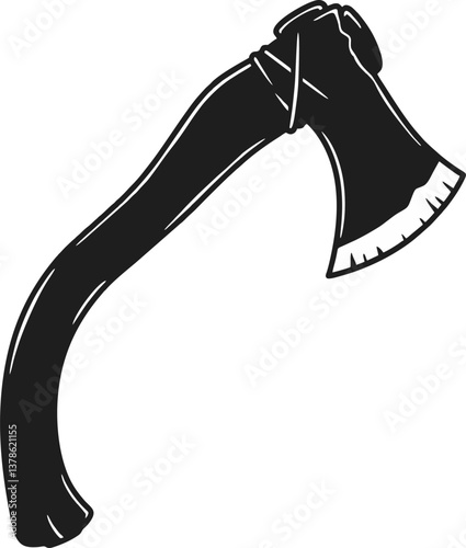 Primitive Amazonian Tribal Axe Silhouette