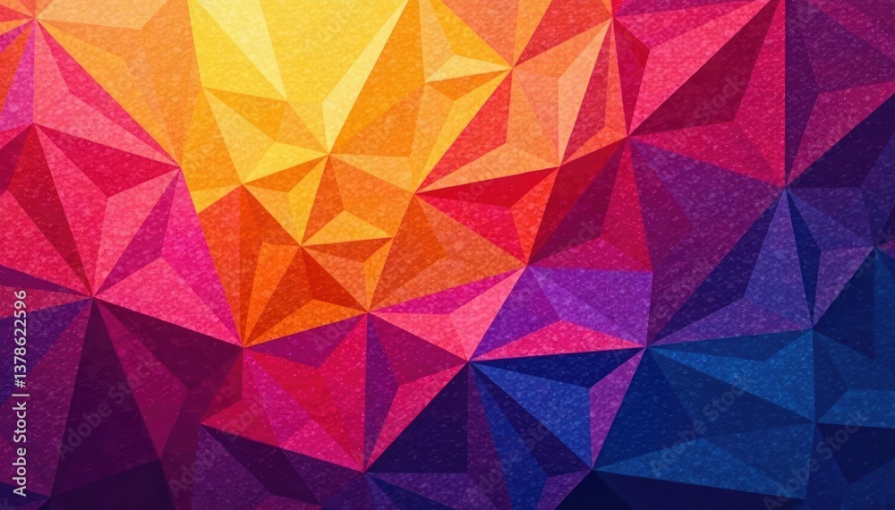Obraz premium Abstract geometric shapes create a vibrant, textured background , polygons, detail