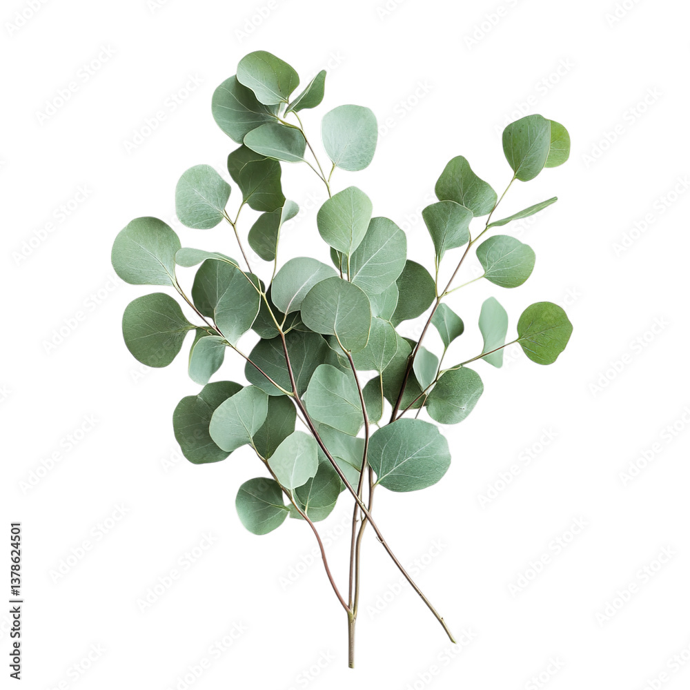 Round Greenish-Gray Eucalyptus Leaves with Reddish-Brown Stems PNG Illustration Round Greenish-Gray Eucalyptus Leaves with Reddish-Brown Stems PNG Illustration