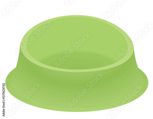 Green  pet bowl. vector illustration
