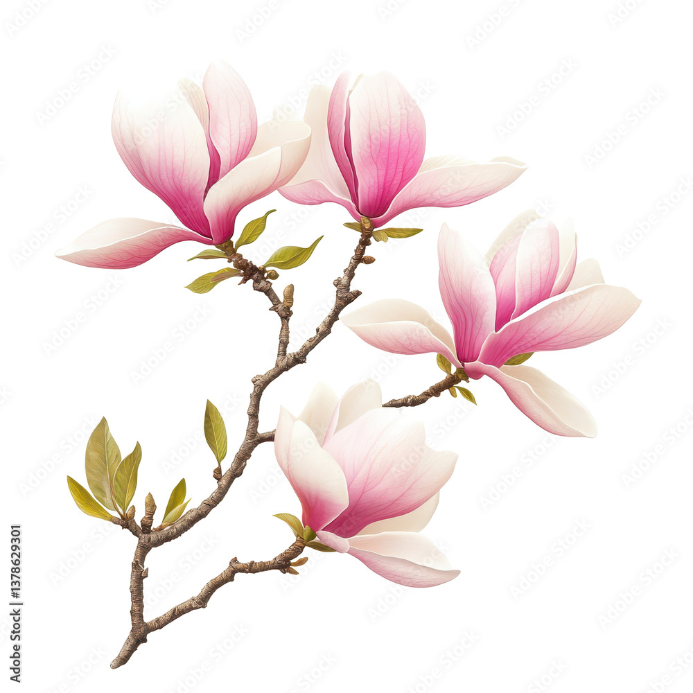 Obraz premium Magnolia isolated on white background