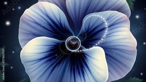 Blue flower in vivid background