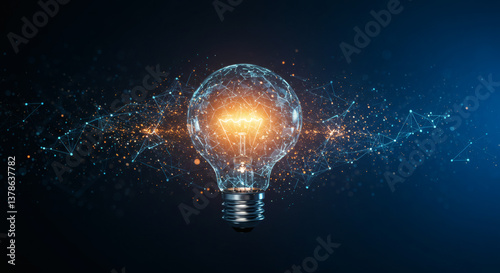 Illuminating Innovation A Conceptual Image of a Glowing Light Bulb Representing New Ideas and Breakthroughs