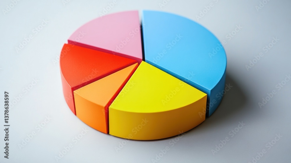 Colorful 3D Pie Chart, Data Visualization Colorful 3D Pie Chart, Data Visualization