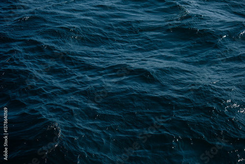 Dark blue ocean background, Sea water surface