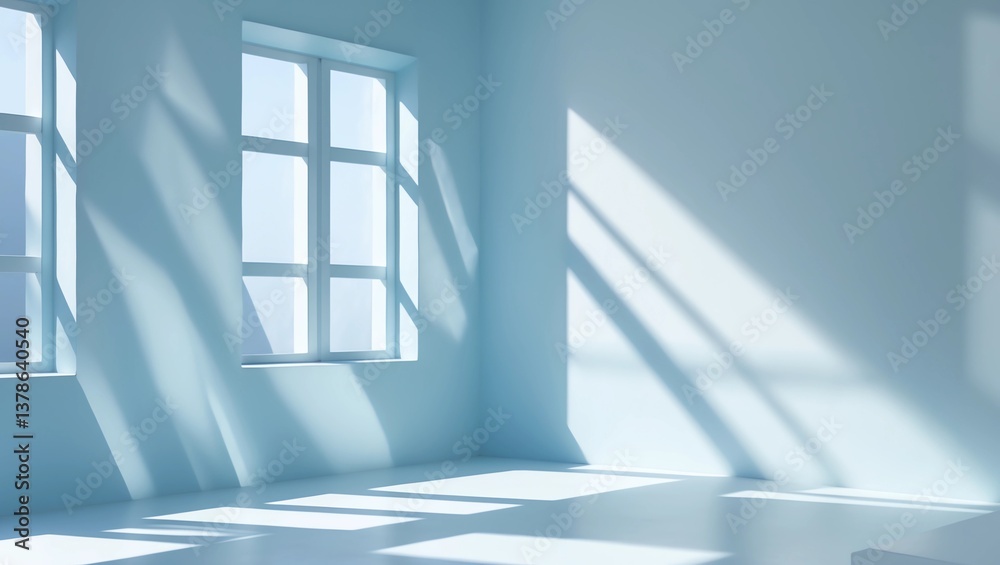 Obraz premium Abstract blue background with drop shadow and light. Backdrop for product presentation 