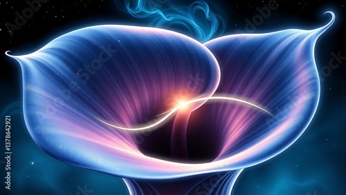 Blue flower in vivid background