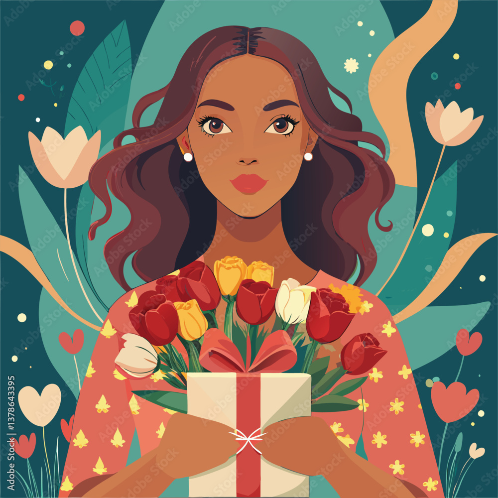 girl with flowers girl with flowers