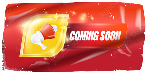 Coming Soon Vector Bold White Typography on Dynamic Dark Background with Flowing Light Streaks, Modern Announcement Design for Product Launches and Event Teasers