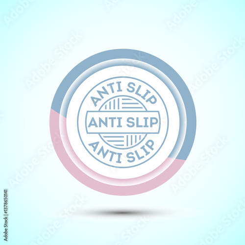 Anti slip icon design illustration. Non slip safety icon, Slip prevention sign symbol, Pastel color button design