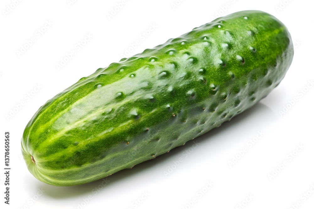 Fresh green cucumber isolated on white background Fresh green cucumber isolated on white background