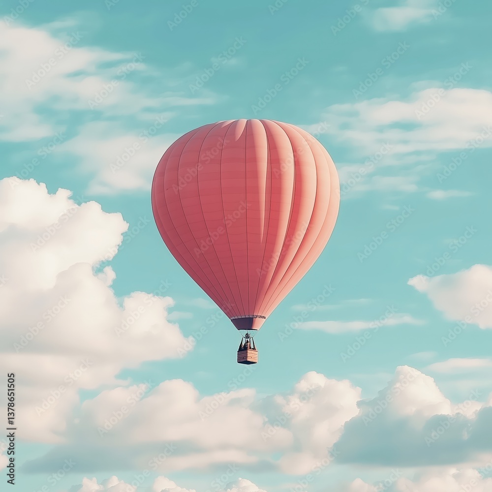 Fototapeta premium Hot Air Balloon Adventure: Vibrant Scenic Skyward Journey for a Unique and Relaxing Travel Experience