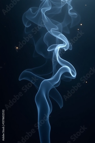 An abstract phone wallpaper showcasing swirling, ethereal smoke in deep blacks and electric blues with subtle gold accents, creating a mysterious and elegant atmosphere