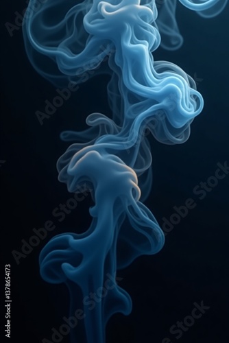 An abstract phone wallpaper showcasing swirling, ethereal smoke in deep blacks and electric blues with subtle gold accents, creating a mysterious and elegant atmosphere