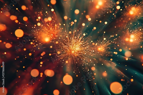 abstract fireworks background and space for text