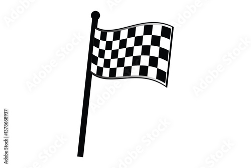 racing sports flag icon. checkered flag icon on white background.