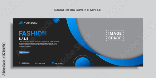 fashion sale social media cover design or web banner template