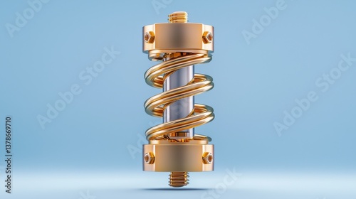 A gold and silver object with a springy appearance