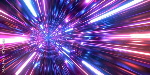 Neon Lights Tunnel: A Psychedelic Journey Through Vibrant Colors