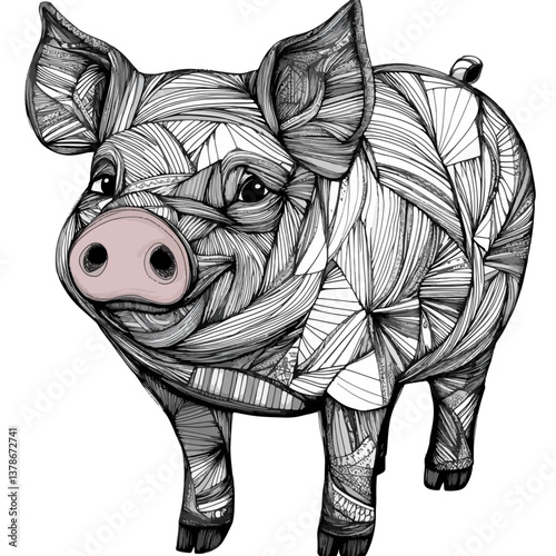 pig, animal, vector, transparent background