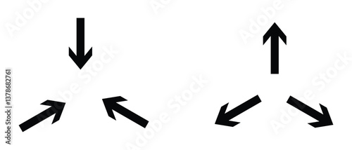 black silhouette inward arrow icon. flat and vintage style inward arrow on white background.