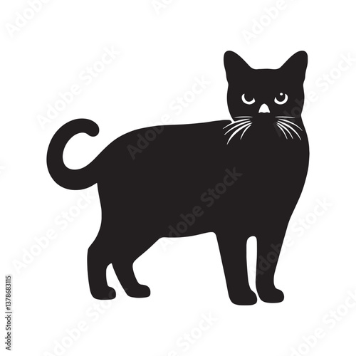 Captivating Bombay silhouette, a perfect symbol of feline beauty - Bombay illustration - Bombay vector - cat silhouette

