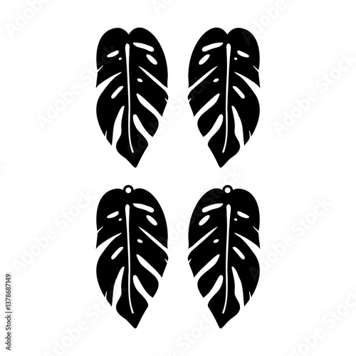Leaf Earring Cut Files With and Without Hole SVG Template