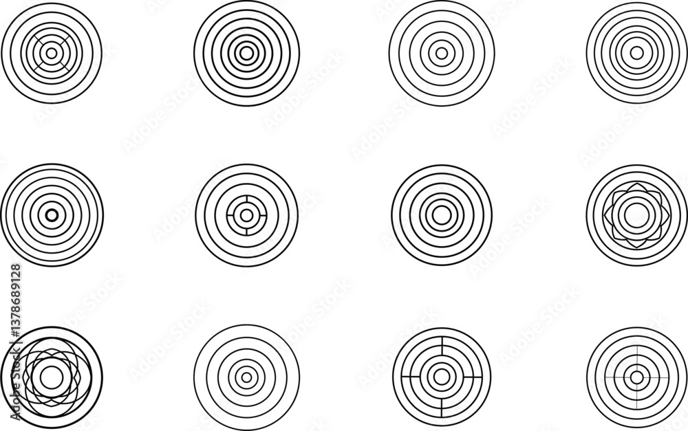Concentric Circles Target, Bullseye, Rings, Design, Symbols, Icons, Graphics, Pattern, Abstract, Ill Concentric Circles Target, Bullseye, Rings, Design, Symbols, Icons, Graphics, Pattern, Abstract, Ill