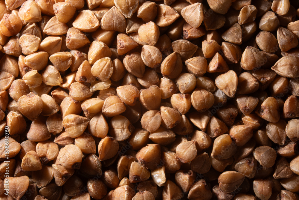 buckwheat background texture highlighted on the side for creating presentations and graphic design