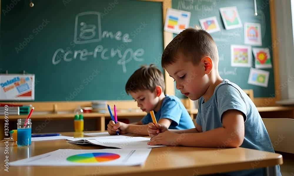 Preschoolers Studying in Classroom Preschoolers Studying in Classroom