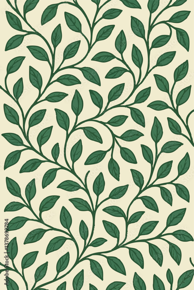 Decorative Vine Background Print Design in Vector Decorative Vine Background Print Design in Vector