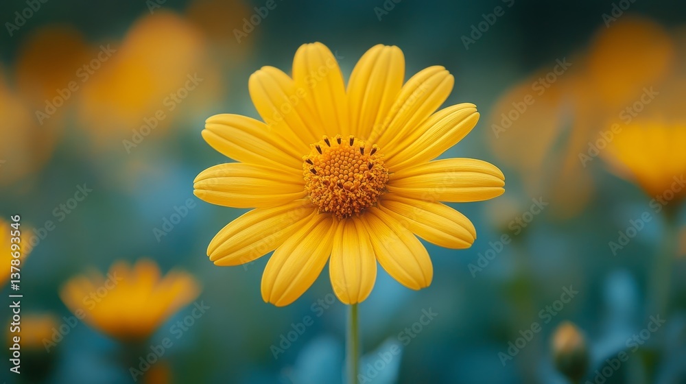 High resolution photograph of a honey bee gathering pollen on a bright yellow flower in a lush garden scene High resolution photograph of a honey bee gathering pollen on a bright yellow flower in a lush garden scene