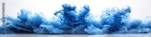 Wallpaper Mural Surreal Abstract Display of Deep Blue Ink Unfolding Elegantly in Water Amid Delicate Smoke Trails Torontodigital.ca